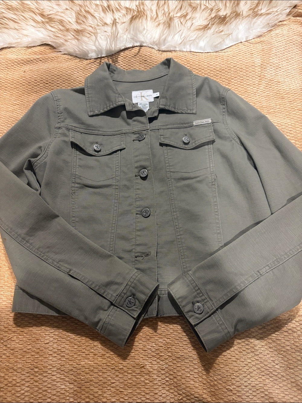 Calvin Klein Olive Green Denim Jacket